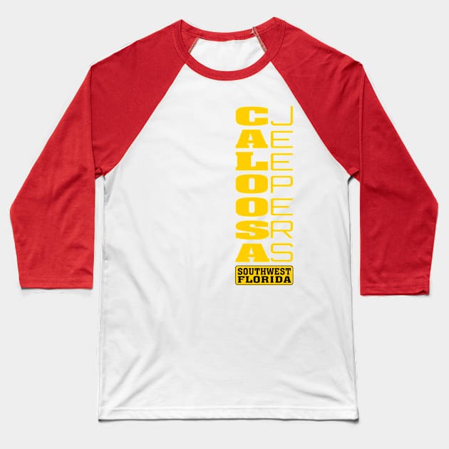 Gold Vertical Logo Baseball T-Shirt by Caloosa Jeepers 